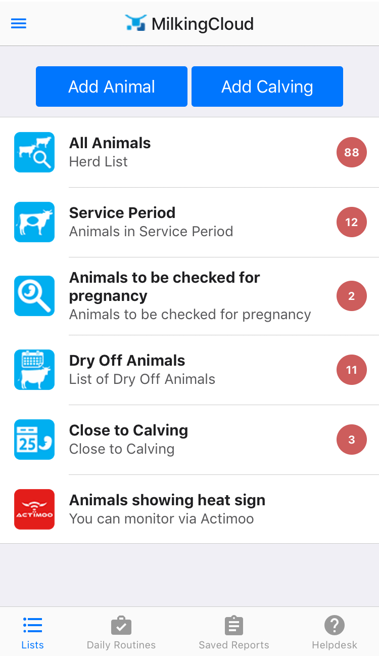 Mobile Main Screen