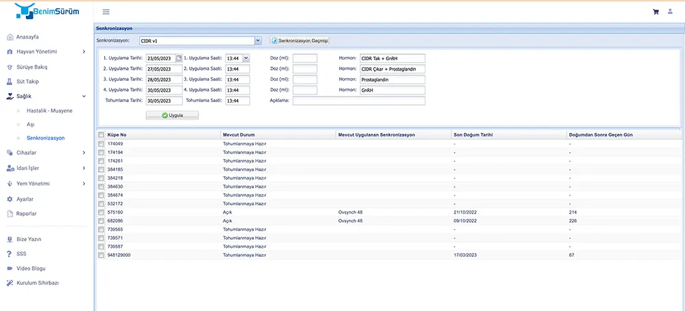 Livestock Calving Calculation Web Screenshot 1