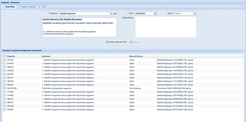 Livestock Calving Calculation Web Screenshot 2