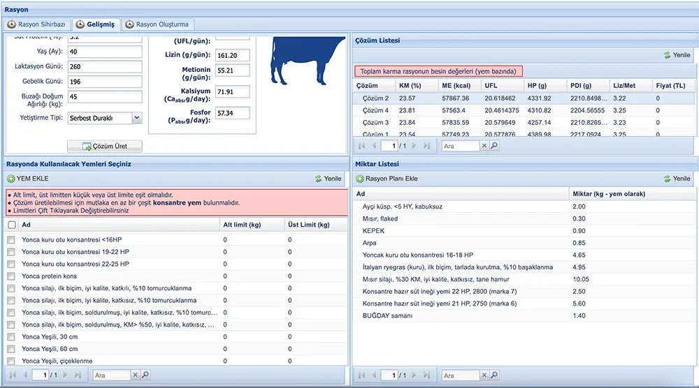 Dairy Cattle Ration web screenshots 1