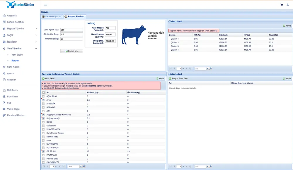 Captura de pantalla web del programa de granja de carne 1