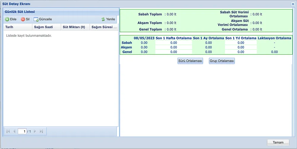 Dairy Cattle Program Screenshot on web 2