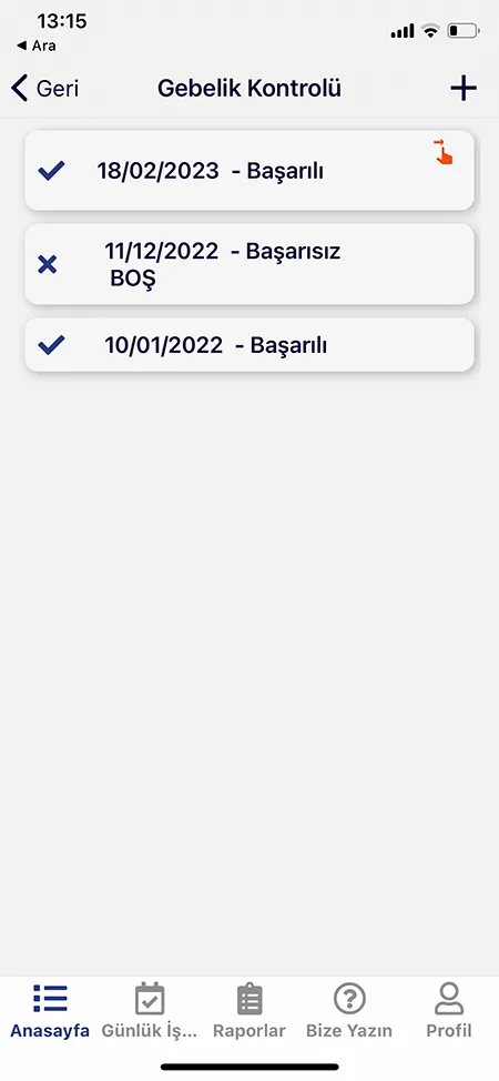 Мобильный экран программы здоровья стада 8